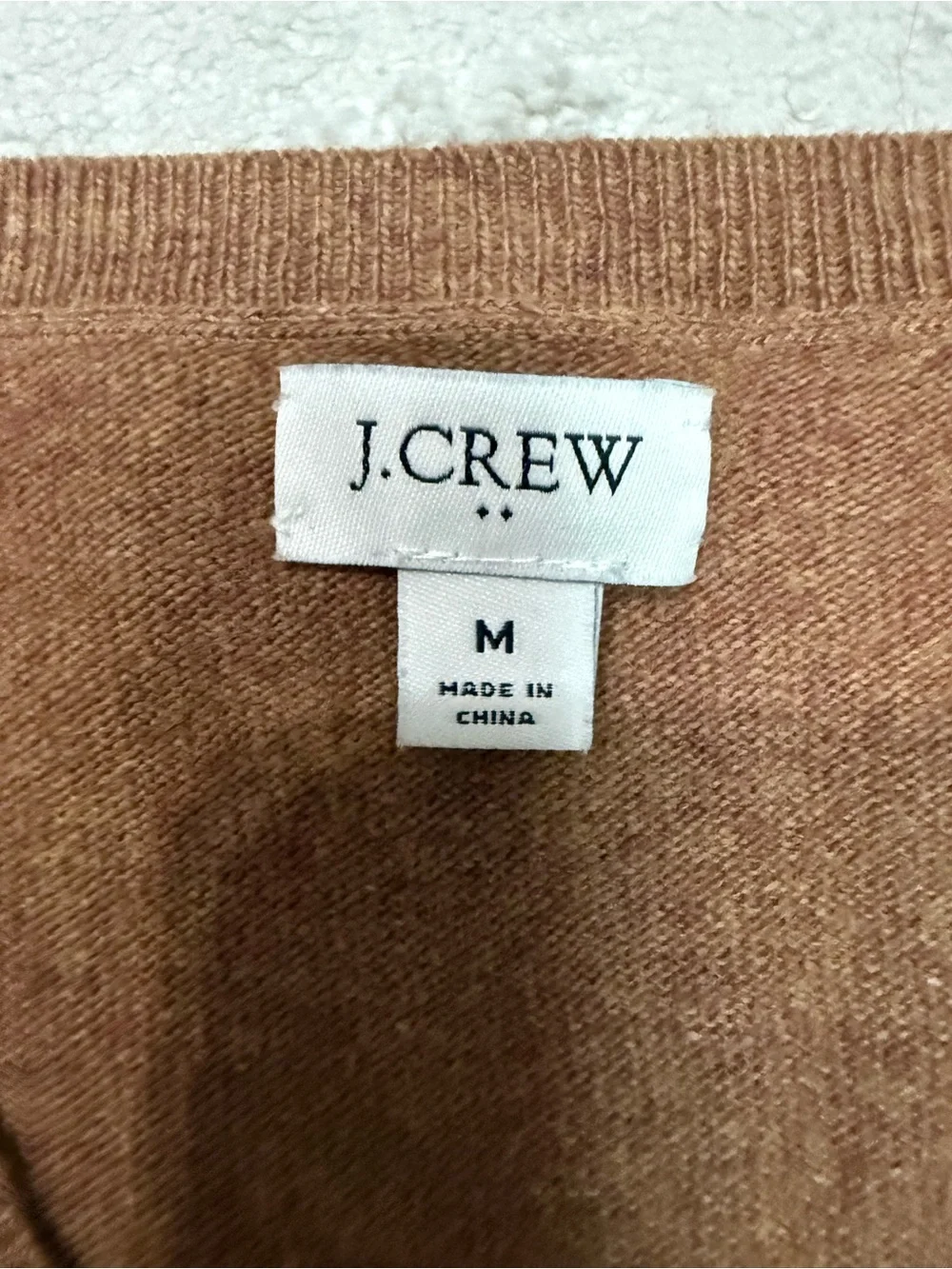 J.Crew Brown V Neck Wool Blend Sweater Women’s Medium Lightweight Pullover